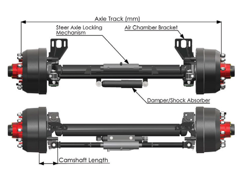 Steer Axles 100 Series (420x180 Brake)