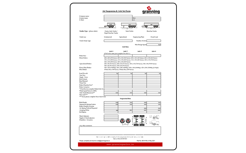 Granning Air Suspension Forms