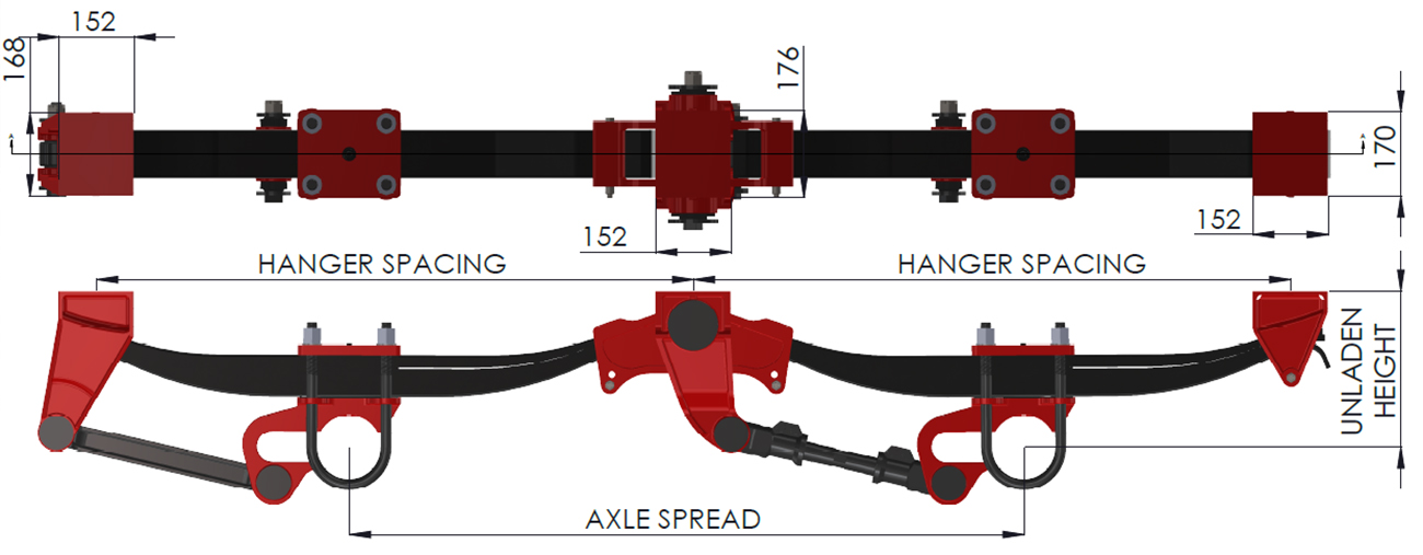 Granning Mechanical Suspension Heavy Duty Overslung Type 100mm
