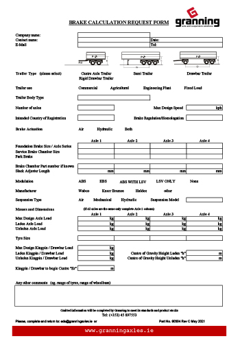 Brake Calculation Form
