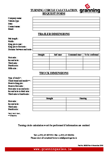 Turning Circle Request Form