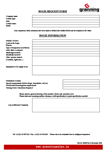 Bogie Request Form