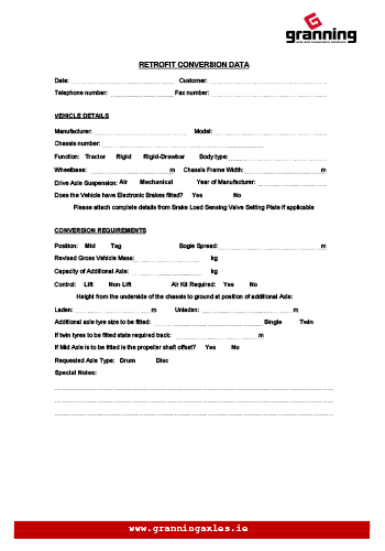 Retrofit Conversion Form