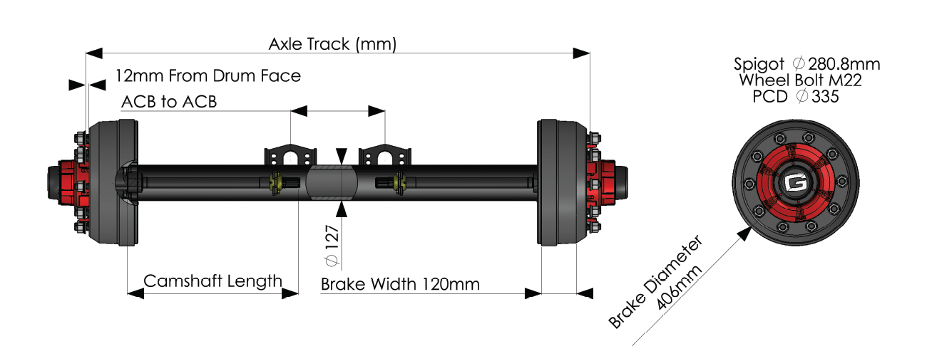 Granning Drum Brake Axles 860 series