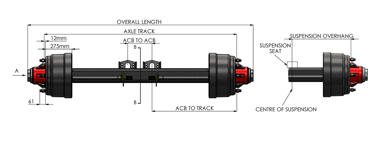 Granning Drum Brake Axles 980 series