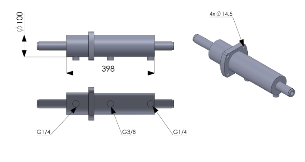 37293 – Self steer hydraulic ram. Hydraulic ram integrated with track rod 37293 - Self steer hydraulic ram. Hydraulic ram integrated with track rod